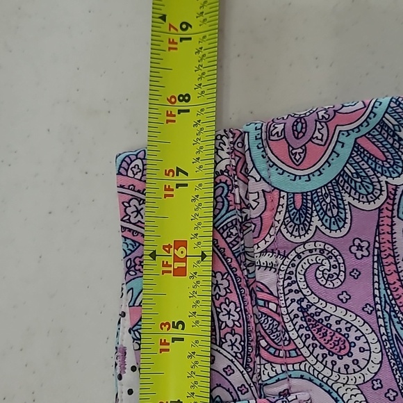 Talbots Purple Paisley Print The Perfect Crop Pant size 12 - Picture 7 of 8